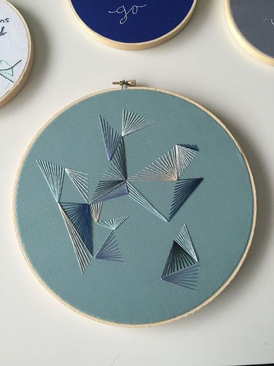geometric embroidery hoop design