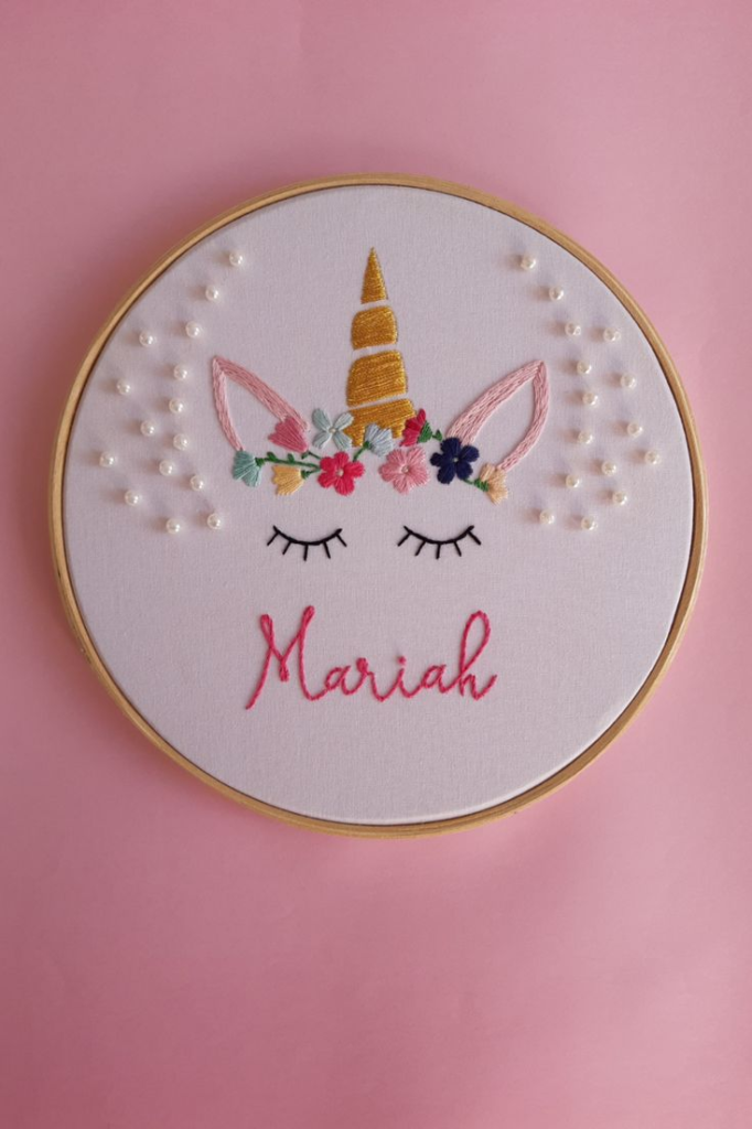 monogrammed embroidery hoop design