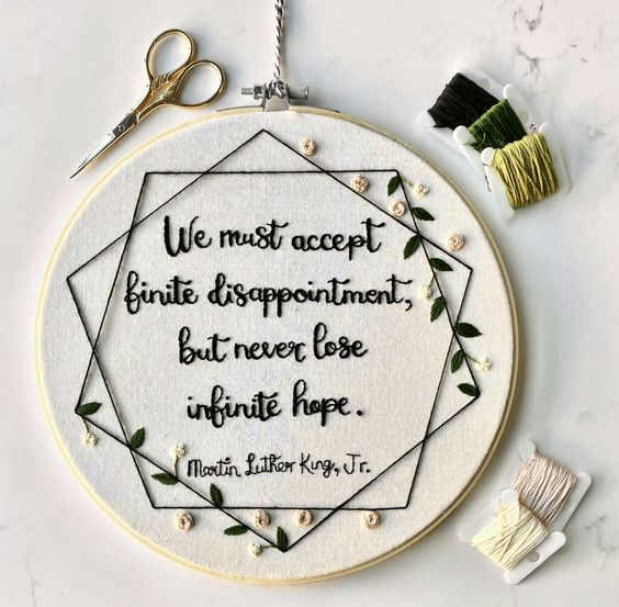 quotes embroidery hoop design