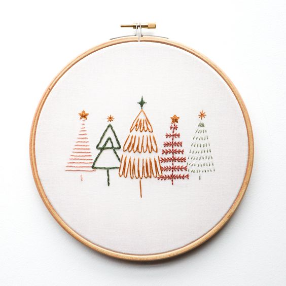 Christmas embroidery hoop design