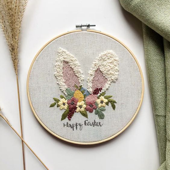 easter delight embroidery hoop design