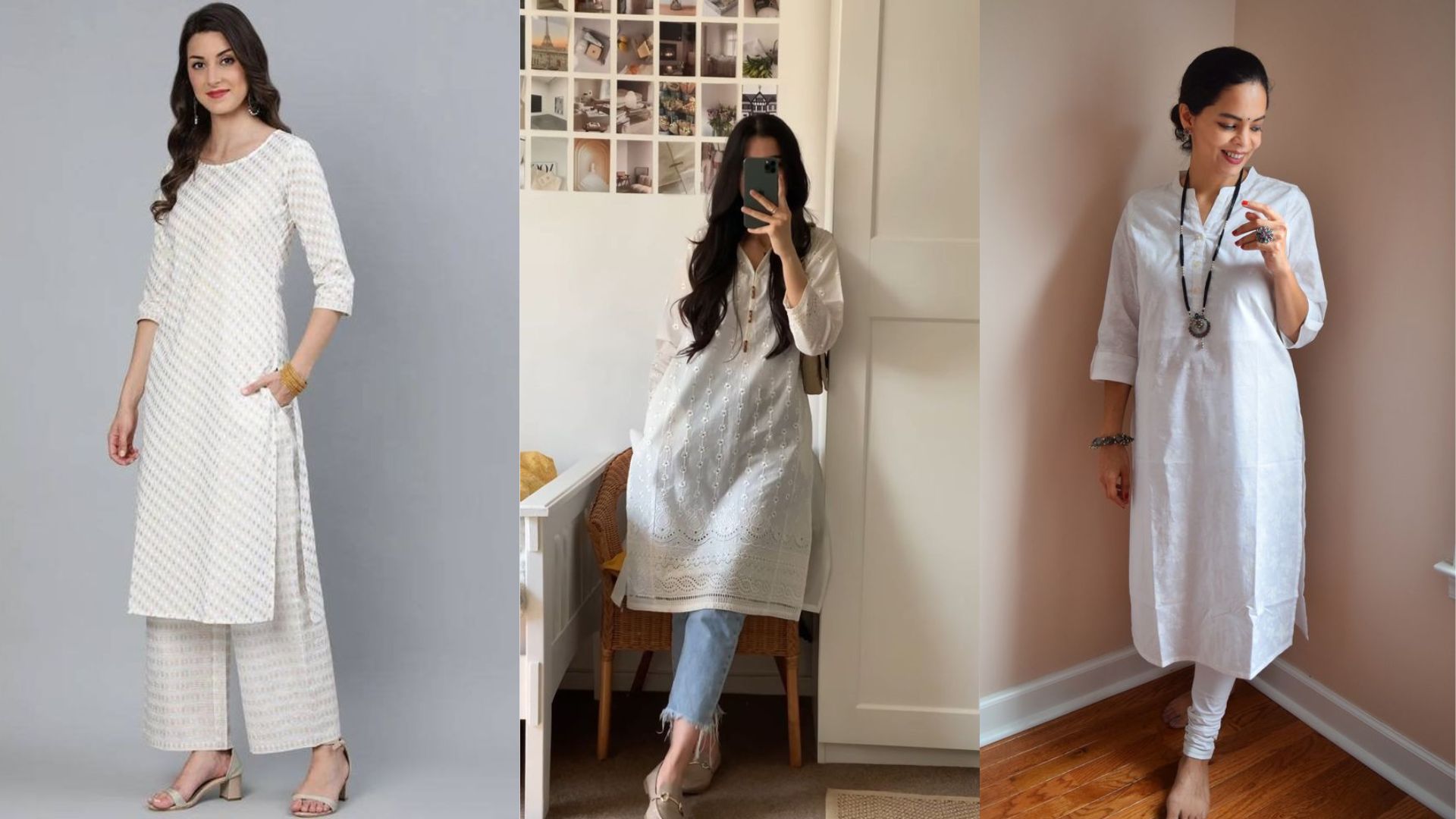 How to style white kurti with jeans? 9 Styles to test